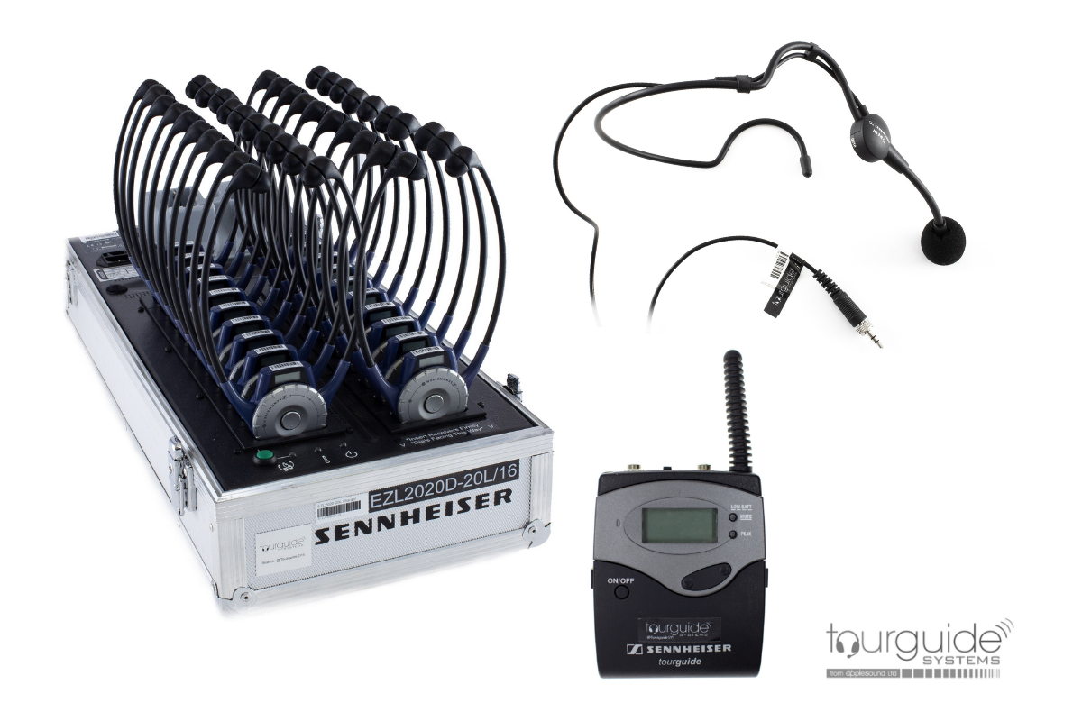 20 STETHOSETS, POCKET TRANSMITTER & HEAD-WORN MICROPHONE (TOUR GUIDE SYSTEM PACKAGE)