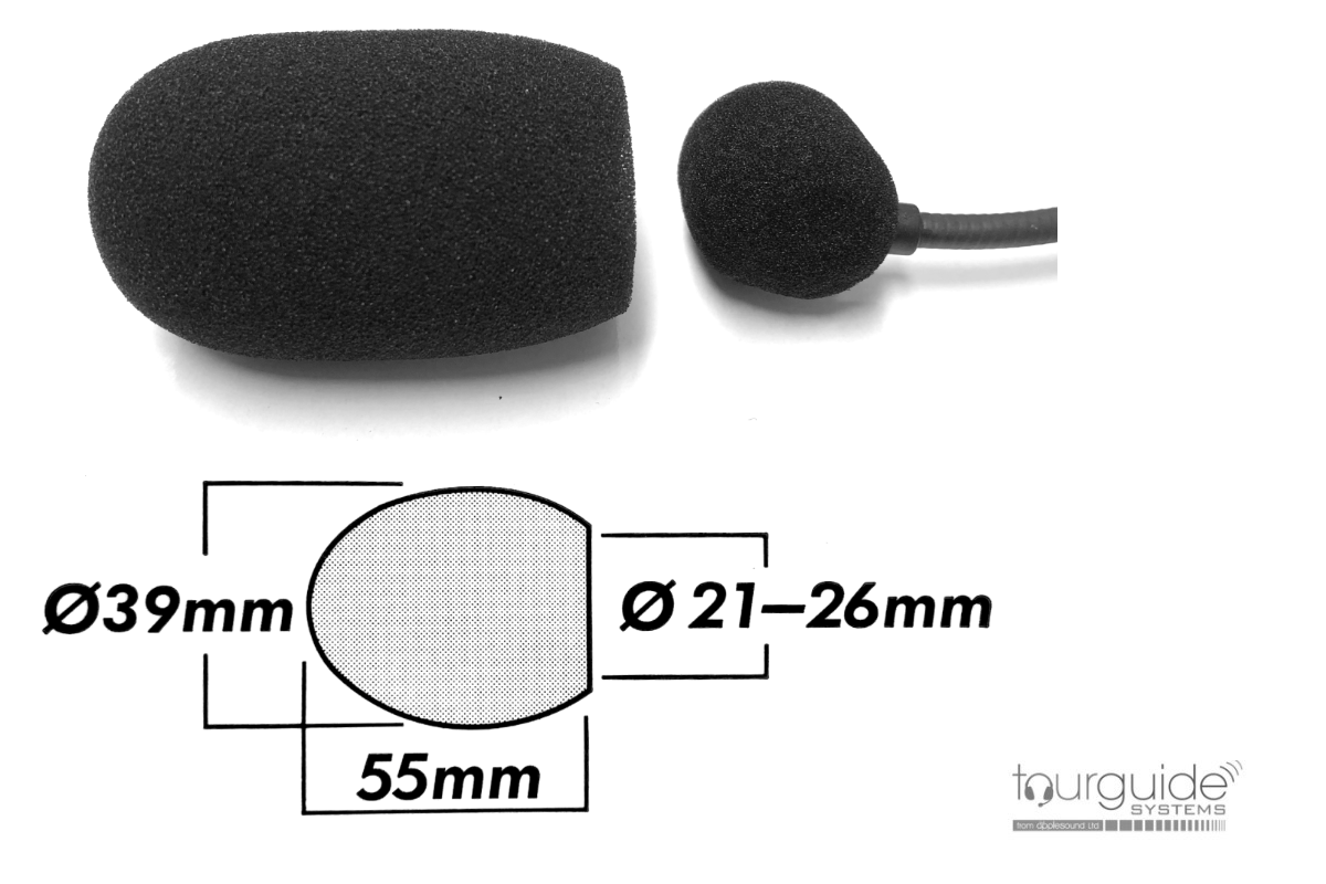 WS-40 Foam windscreen for 21-26mm mic.